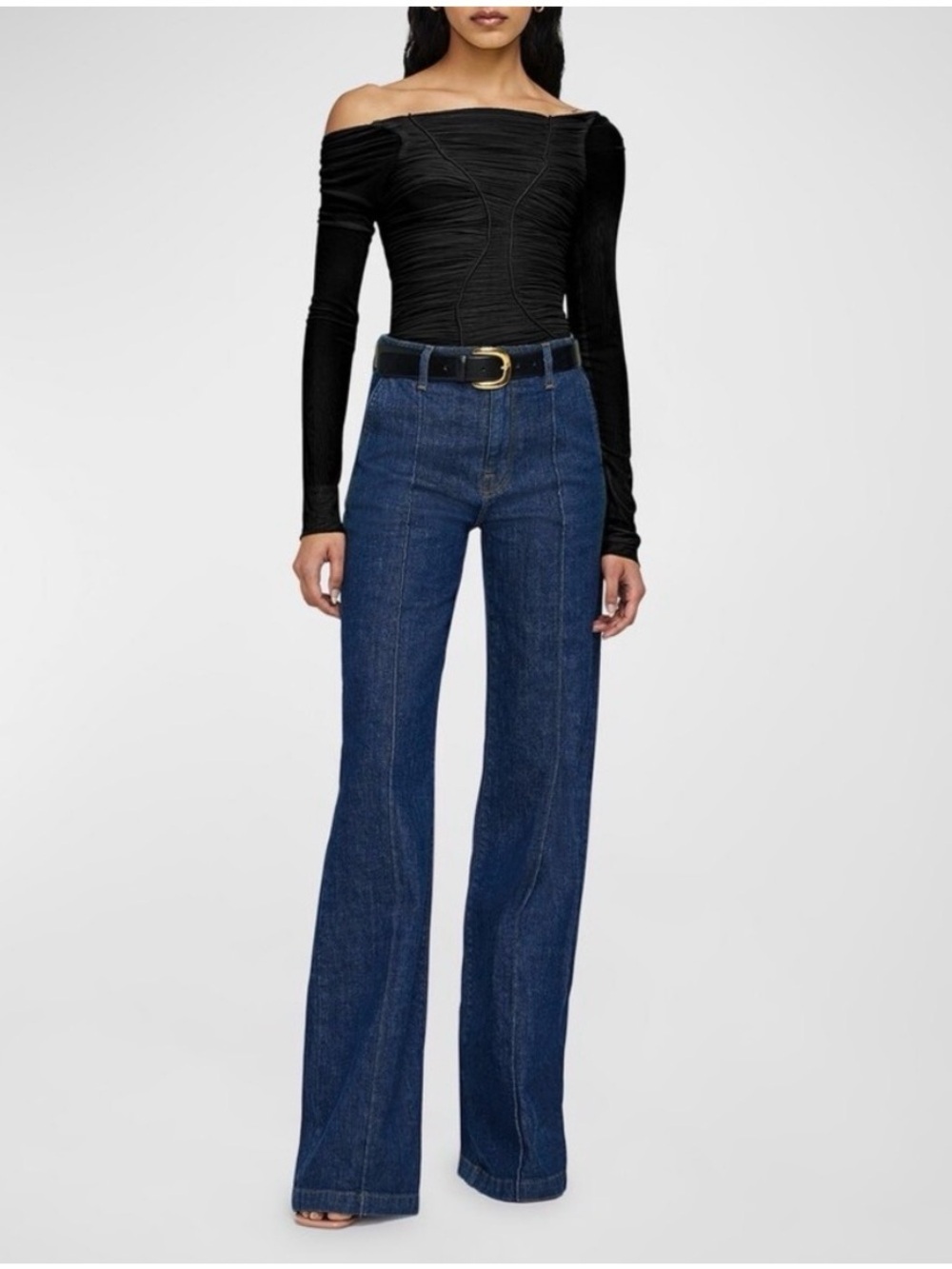 SIMKHAI Ansel High-Rise Denim Flare Jeans Size 27